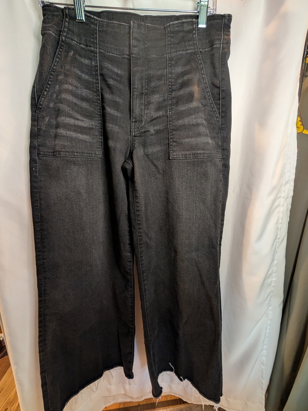 Kut from the Kloth Black Wide-Leg High-Rise Jeans